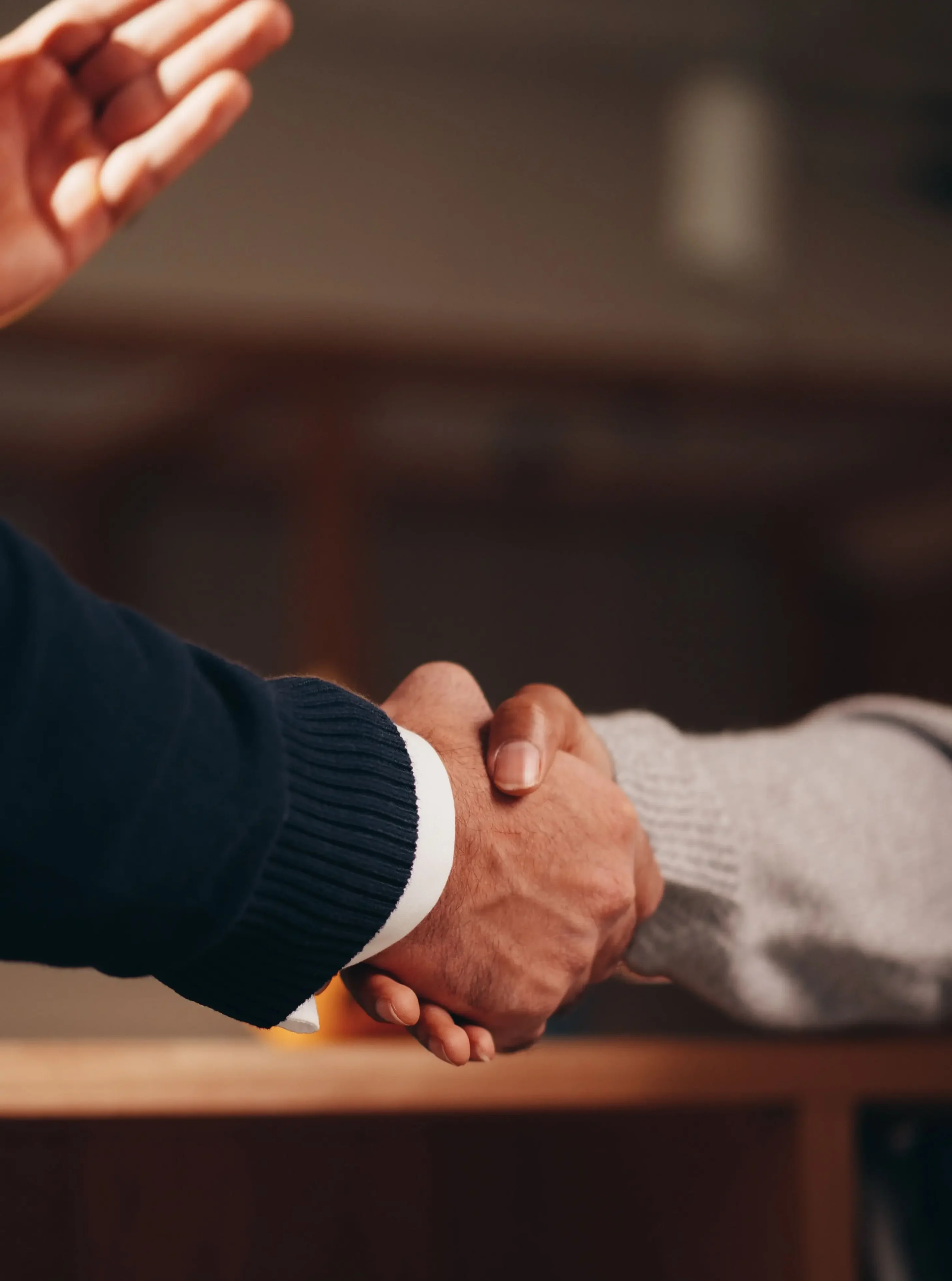 Handshake between two people